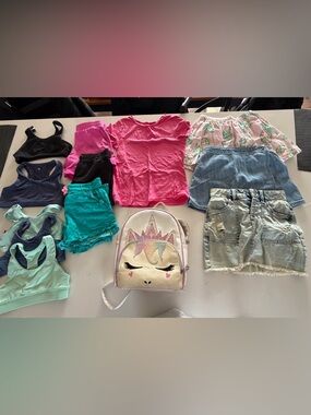 Large bundle of girls clothing and Unicorn Sparkle mini Backpack 🦄